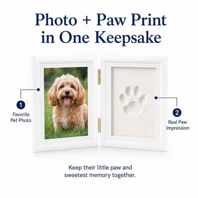Paws in Awe Pet Paw Print Frame Kit for Dogs & Cats - DIY Keepsake Photo Frame for Home Display, First Paw Memories & Pet Loss Sympathy Gift