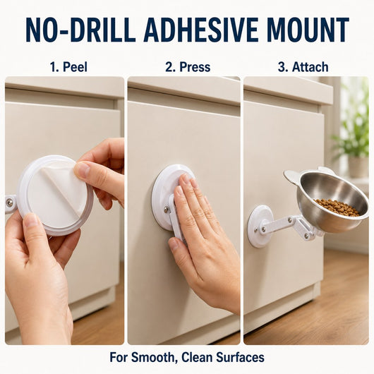 Adjustable Wall-Mounted Pet Bowl for Cats & Small Dogs