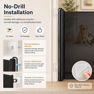 Komavic No-Drill Retractable Pet Gate