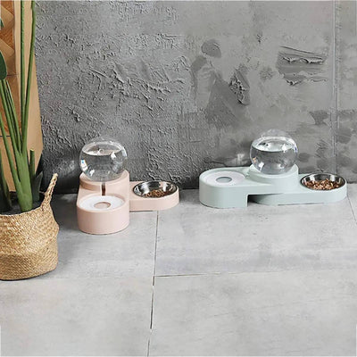 Komavic Gravity Pet Water Dispenser & Food Bowl