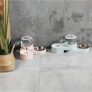 Komavic Gravity Pet Water Dispenser & Food Bowl