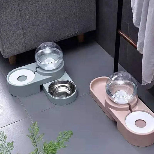 Komavic Gravity Pet Water Dispenser & Food Bowl