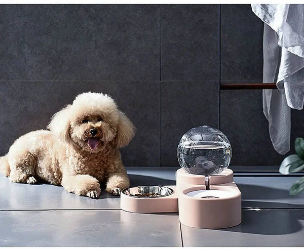 Komavic Gravity Pet Water Dispenser & Food Bowl