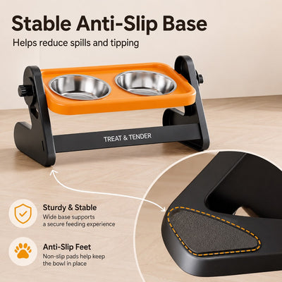Komavic Elevated Pet Bowls Adjustable Feeding Stand