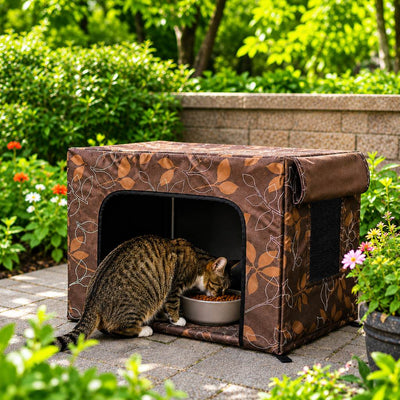 Komavic Outdoor Cat Feeding Shelter Weather-Resistant Cover