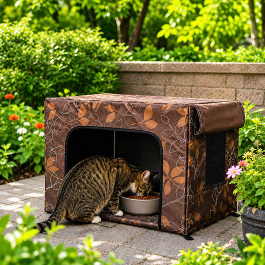 Komavic Outdoor Cat Feeding Shelter Weather-Resistant Cover
