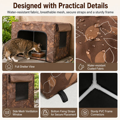 Komavic Outdoor Cat Feeding Shelter Weather-Resistant Cover