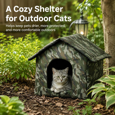 Komavic Outdoor Cat House Weather-Resistant Shelter
