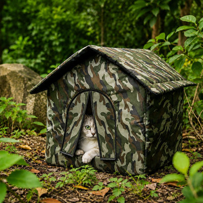 Komavic Outdoor Cat House Weather-Resistant Shelter