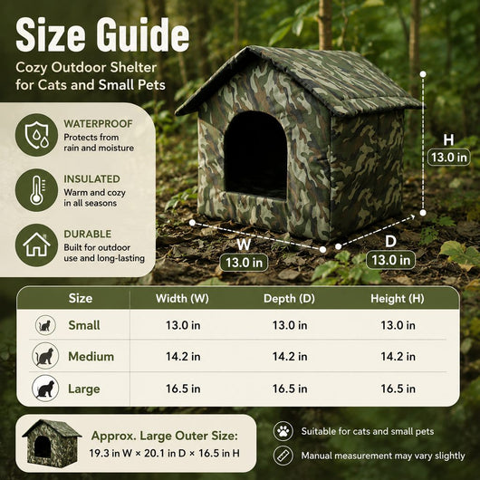 Komavic Outdoor Cat House Weather-Resistant Shelter