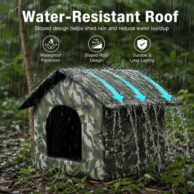 Komavic Outdoor Cat House Weather-Resistant Shelter