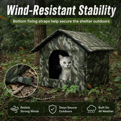 Komavic Outdoor Cat House Weather-Resistant Shelter