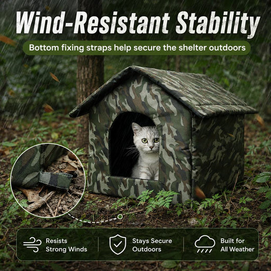 Komavic Outdoor Cat House Weather-Resistant Shelter