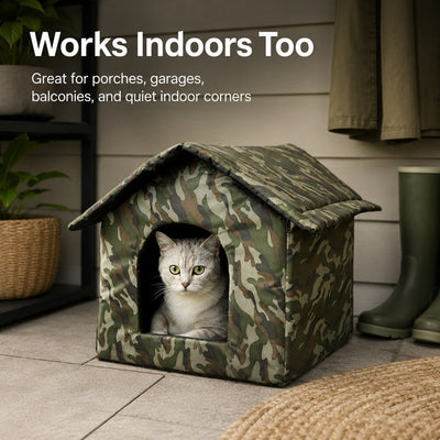 Komavic Outdoor Cat House Weather-Resistant Shelter