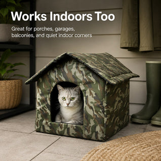 Komavic Outdoor Cat House Weather-Resistant Shelter
