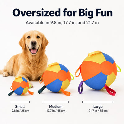 Inflatable Dog Play Ball Chase & Tug Toy