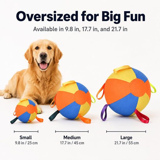 Inflatable Dog Play Ball Chase & Tug Toy