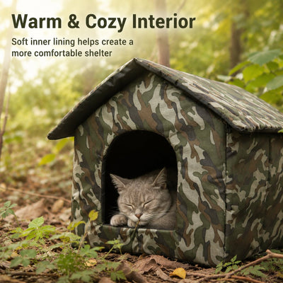 Komavic Outdoor Cat House Weather-Resistant Shelter