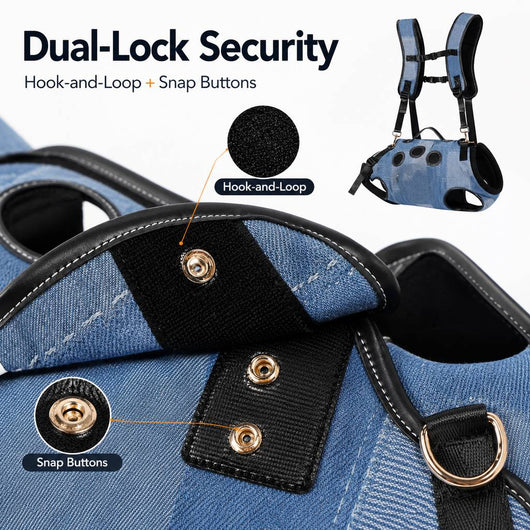 Komavic Denim Hands-Free Dog Carrier Backpack