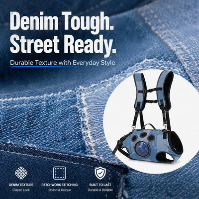 Komavic Denim Hands-Free Dog Carrier Backpack