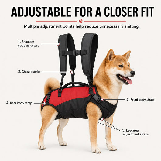 Komavic Hands-Free Dog Carrier Harness Backpack for Walks, Hiking & Travel