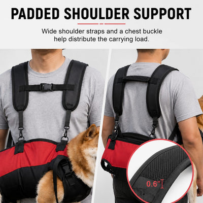 Komavic Hands-Free Dog Carrier Harness Backpack for Walks, Hiking & Travel