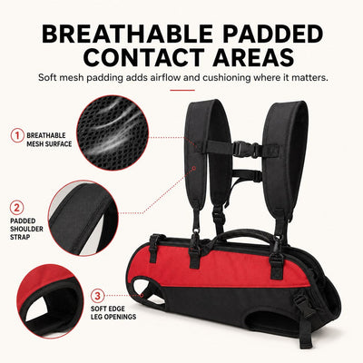 Komavic Hands-Free Dog Carrier Harness Backpack for Walks, Hiking & Travel