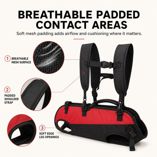 Komavic Hands-Free Dog Carrier Harness Backpack for Walks, Hiking & Travel