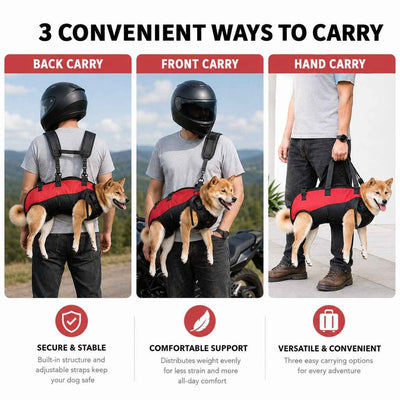 Paws in Awe Hands-Free Dog Carrier Harness Backpack for Walks, Hiking & Travel — Carry Tired Small & Medium Dogs Comfortably