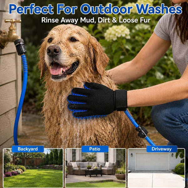 Komavic Pet Bathing Glove with Hose