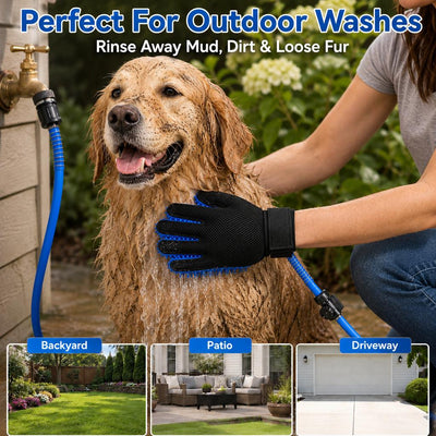 Komavic Pet Bathing Glove with Hose