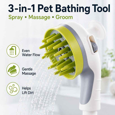 3-in-1 Pet Bathing Sprayer Brush for Dogs & Cats