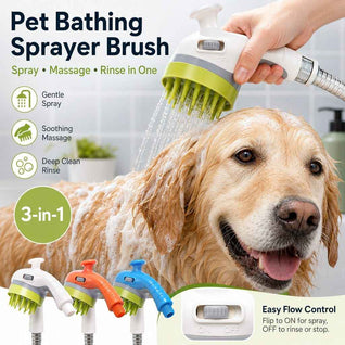 3-in-1 Pet Bathing Sprayer Brush for Dogs & Cats