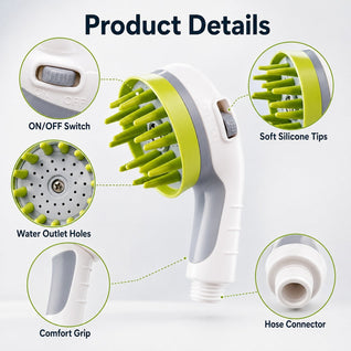 3-in-1 Pet Bathing Sprayer Brush for Dogs & Cats