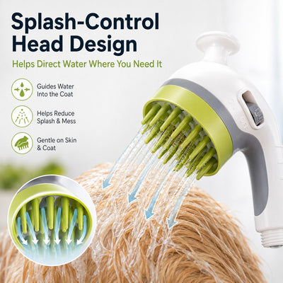 3-in-1 Pet Bathing Sprayer Brush for Dogs & Cats