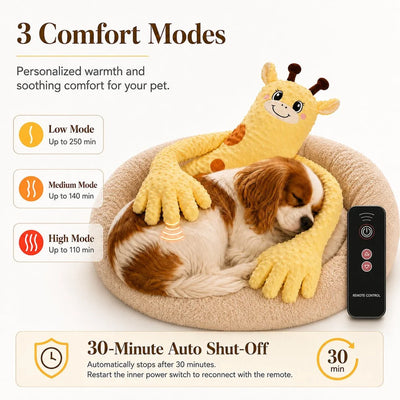 Komavic Heated Pet Comfort Plush Companion