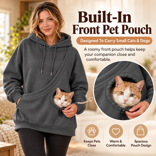 Komavic Kangaroo Pet Pouch Hoodie for Cats & Small Dogs