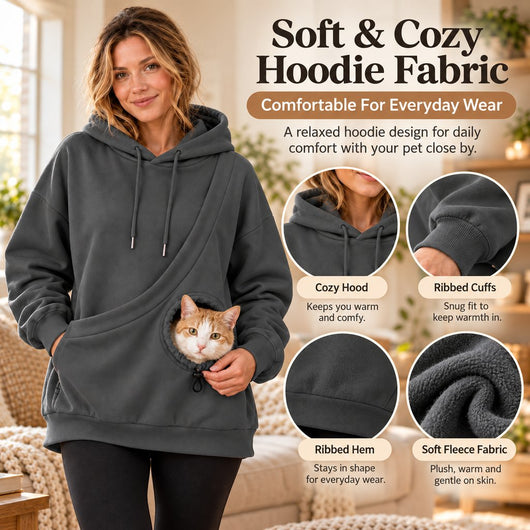 Komavic Kangaroo Pet Pouch Hoodie for Cats & Small Dogs