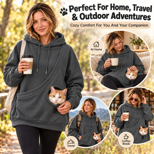 Komavic Kangaroo Pet Pouch Hoodie for Cats & Small Dogs