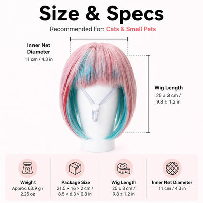 Pet Cosplay Wig for Cats & Small Pets