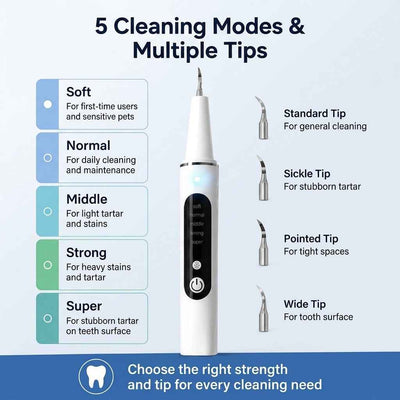 Paws in Awe Ultrasonic Pet Dental Cleaner for Dogs & Cats – At-Home Tartar Care for Fresher Breath Between Vet Visits