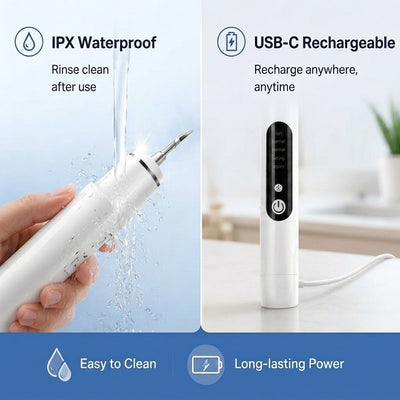 Ultrasonic Pet Dental Cleaner for Dogs & Cats with 5 Cleaning Modes, LED Light & USB-C Rechargeable Design