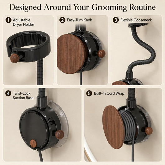 Hands-Free Pet Grooming Hair Dryer Holder