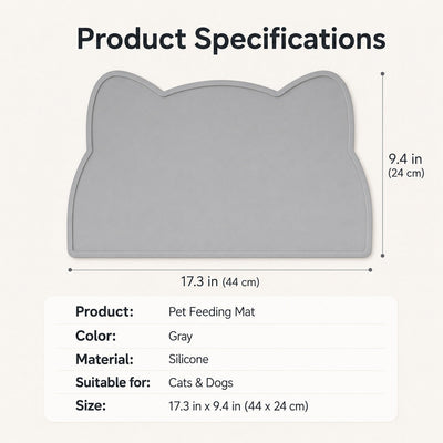 Raised-Edge Silicone Pet Feeding Mat with Spill Control