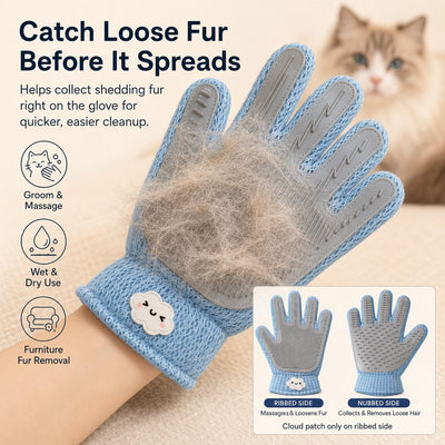 Komavic Dual-Sided Pet Grooming Glove - Deshedding & Massage for Cats & Dogs