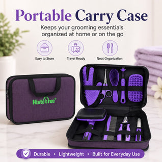 9-Piece Pet Grooming Kit for Dogs & Cats – At-Home Grooming Solution for Shedding, Nail Care & Detangling (Travel-Friendly Case)