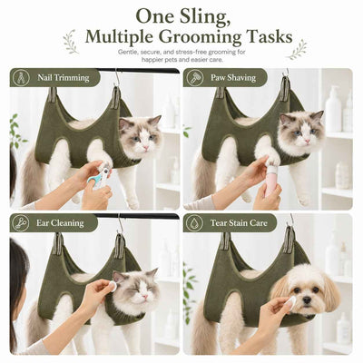 Pet Grooming Sling Bag with 4-Leg Access & Breathable Mesh