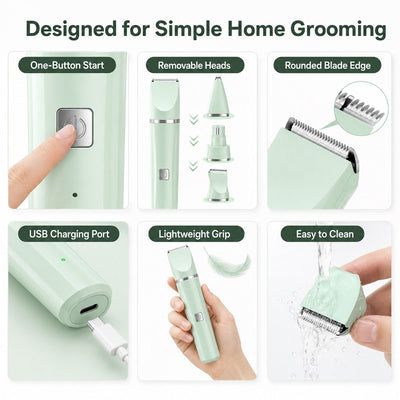 4-in-1 Cordless Pet Grooming Trimmer for Dogs & Cats