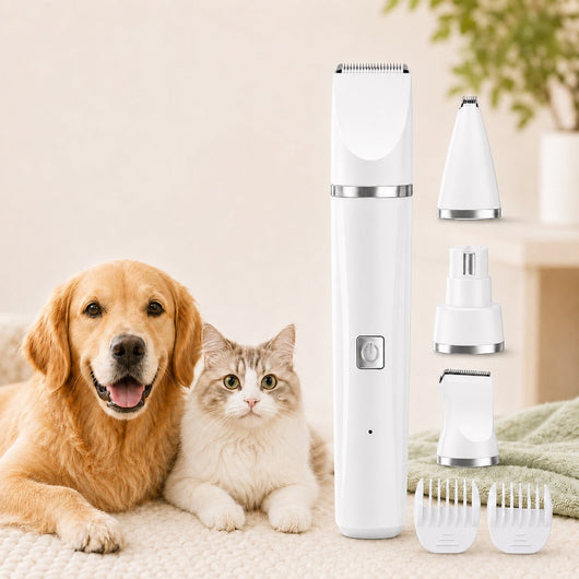 4-in-1 Cordless Pet Grooming Trimmer for Dogs & Cats