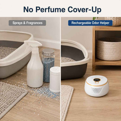 Paws in Awe Rechargeable Pet Odor Deodorizer for Dog Crates & Litter Box Areas - USB-C Odor Control Helper for Pet Cages, Bathrooms & Small Spaces